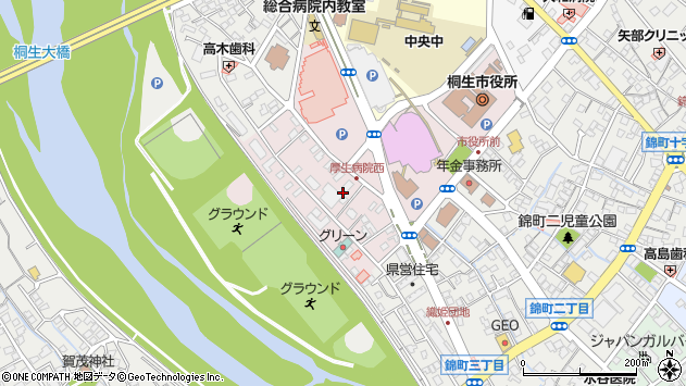 〒376-0024 群馬県桐生市織姫町の地図