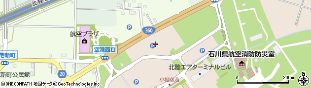 小松空港国内線第１駐車場周辺の地図