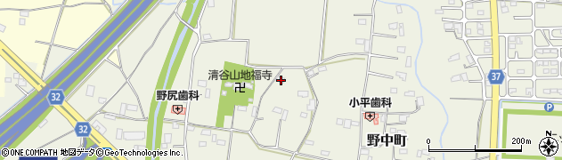 栃木県栃木市野中町971周辺の地図