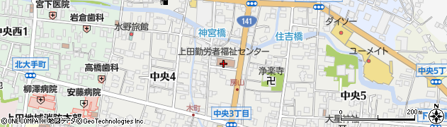 上田市役所　勤労者福祉センター周辺の地図