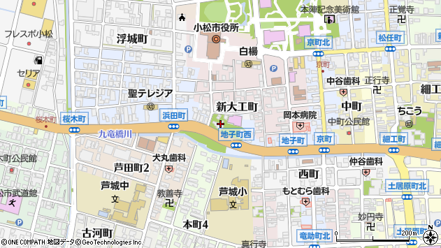 〒923-0907 石川県小松市浜田町の地図