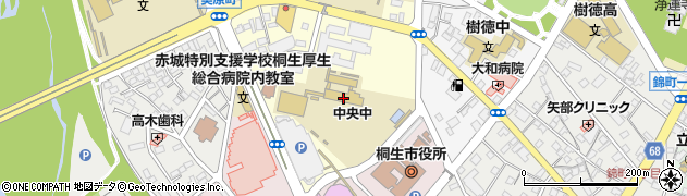 桐生市立中央中学校周辺の地図
