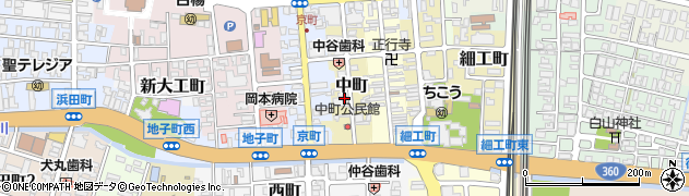 石川県小松市中町周辺の地図