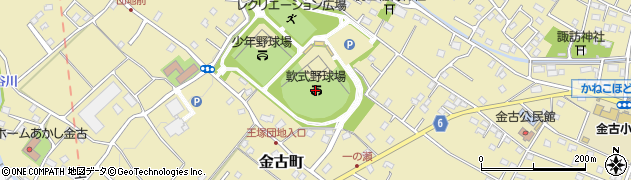高崎市金古運動広場軟式野球場周辺の地図
