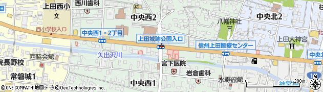 上田城址公園入口周辺の地図
