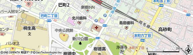 桐生郵便局周辺の地図