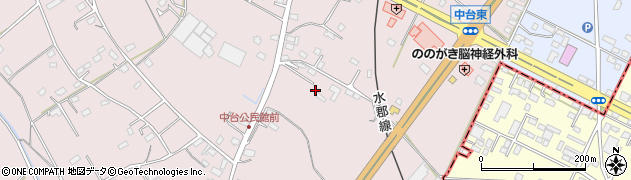 茨城県那珂市中台周辺の地図