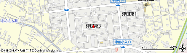 茨城県ひたちなか市津田東3丁目周辺の地図