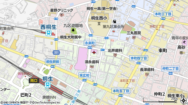 〒376-0044 群馬県桐生市永楽町の地図