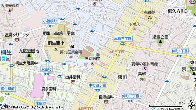 〒376-0056 群馬県桐生市宮本町の地図