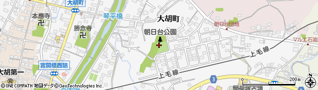 朝日台公園周辺の地図
