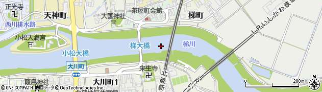 梯大橋周辺の地図