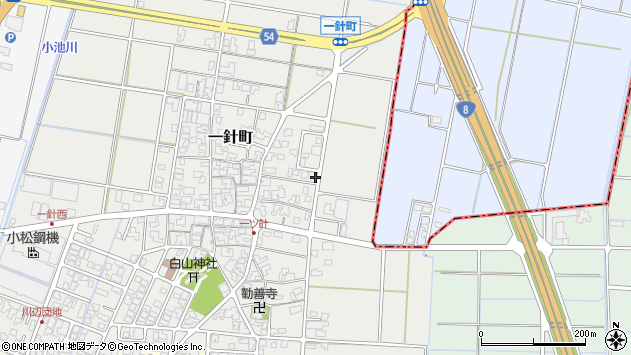 〒923-0043 石川県小松市一針町の地図