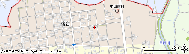 茨城県ひたちなか市後台周辺の地図