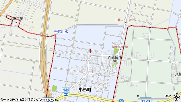 〒923-1114 石川県能美市小杉町の地図