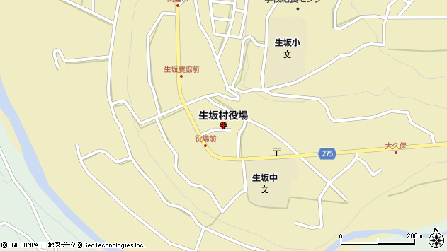 〒399-7200 長野県東筑摩郡生坂村（以下に掲載がない場合）の地図