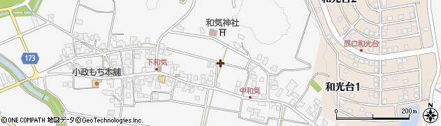 石川県能美市和気町周辺の地図