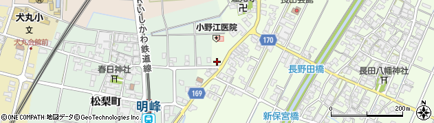 石川県小松市長田町（甲）周辺の地図