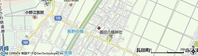 石川県小松市長田町（リ）周辺の地図