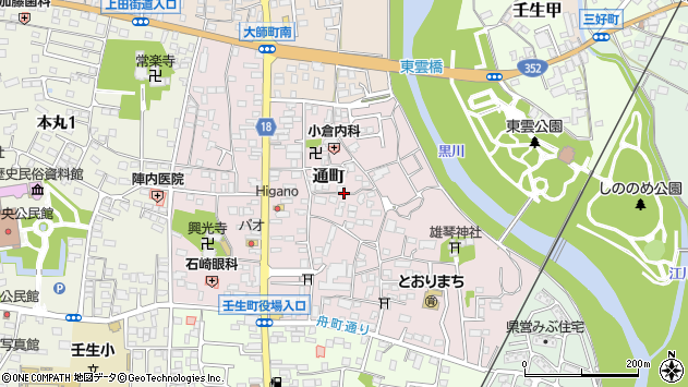 〒321-0227 栃木県下都賀郡壬生町通町の地図