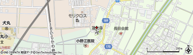 石川県小松市長田町（丁）周辺の地図