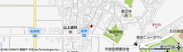 石川県能美市佐野町（ヲ）周辺の地図