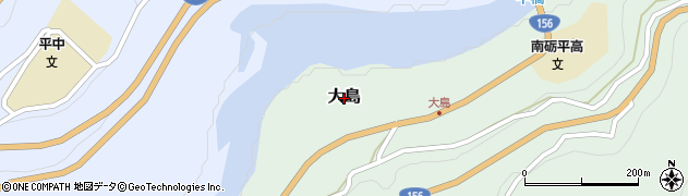 富山県南砺市大島周辺の地図