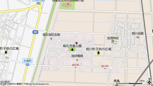 〒923-0013 石川県小松市城北町の地図