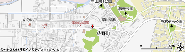 石川県能美市佐野町（ウ）周辺の地図