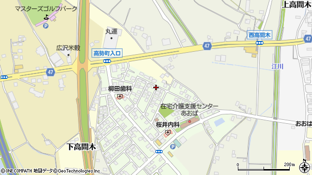 〒321-4341 栃木県真岡市高勢町の地図
