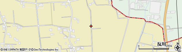 長野県松川村（北安曇郡）反川周辺の地図