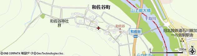 石川県能美市和佐谷町丁周辺の地図