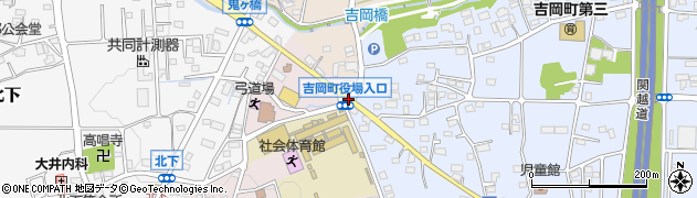 吉岡町役場入口周辺の地図