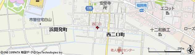 石川県能美市西二口町（丁）周辺の地図