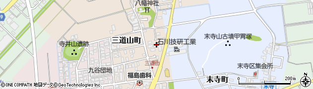 石川県能美市三道山町（ト）周辺の地図