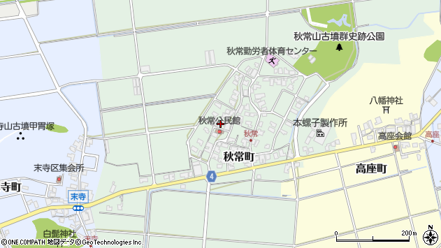 〒923-1103 石川県能美市秋常町の地図