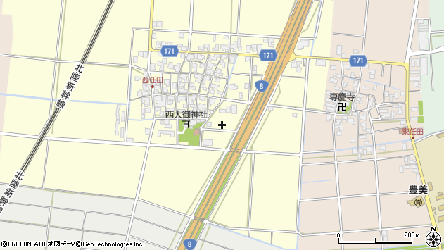 〒929-0102 石川県能美市西任田町の地図