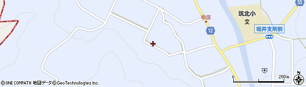 長野県筑北村（東筑摩郡）坂井（楡窪）周辺の地図