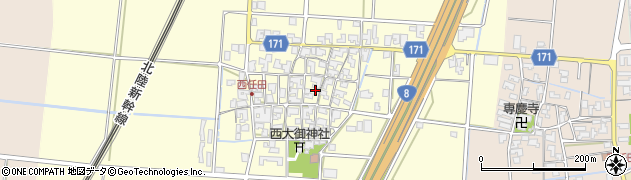 石川県能美市西任田町周辺の地図
