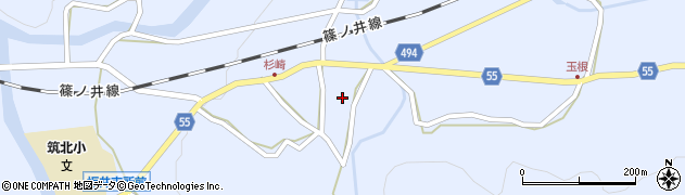 長野県筑北村（東筑摩郡）坂井（杉崎）周辺の地図