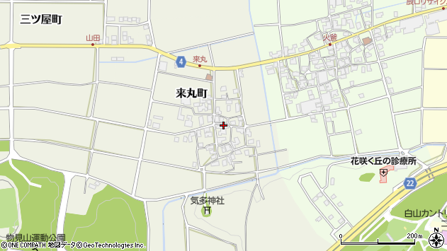 〒923-1244 石川県能美市来丸町の地図