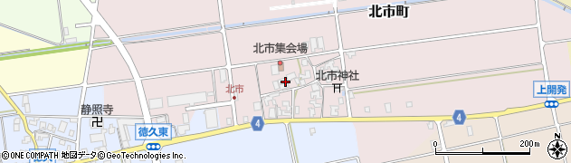 石川県能美市北市町周辺の地図