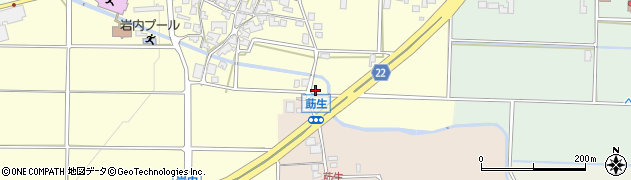 石川県能美市岩内町（ヌ）周辺の地図