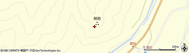 剣岩周辺の地図