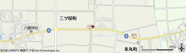 石川県能美市三ツ屋町ニ周辺の地図