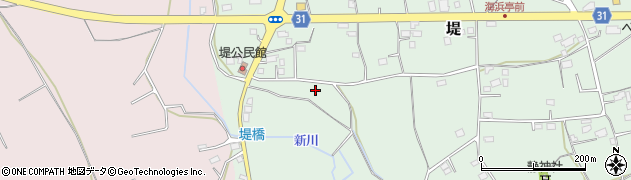 茨城県那珂市堤周辺の地図