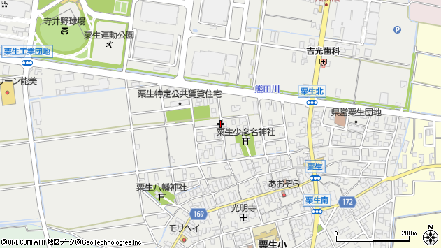 〒923-1101 石川県能美市粟生町の地図