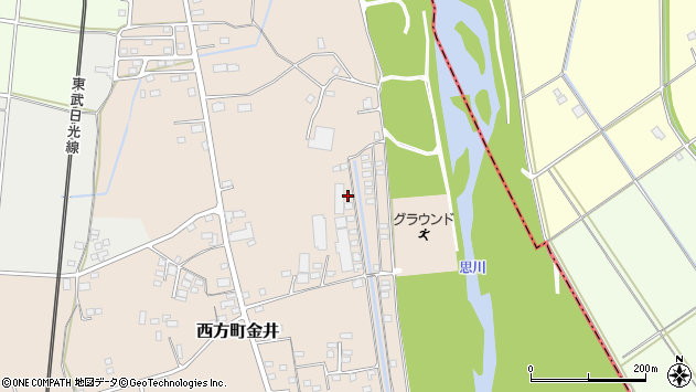 〒322-0602 栃木県栃木市西方町金井の地図