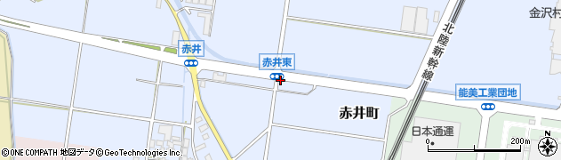 石川県能美市赤井町ヲ周辺の地図