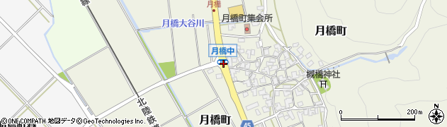 石川県白山市月橋町ニ周辺の地図